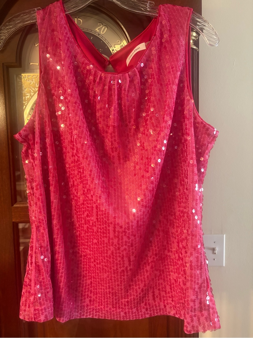 Calvin Klein Hot Pink Sequin Sleeveless Top